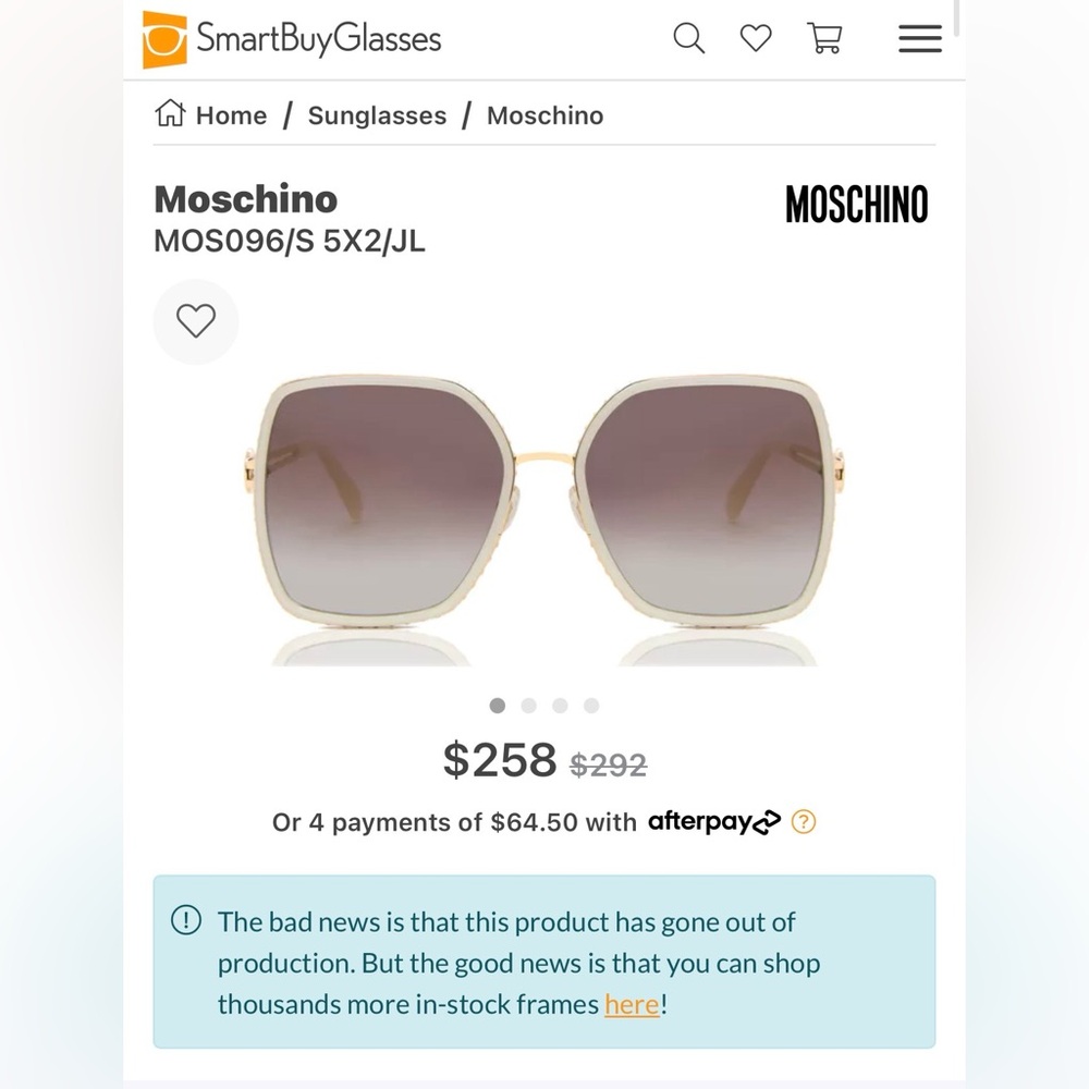 MOSCHINOGradient Gold Mirror Sunglasses
MOS096/S 05X2/JL 57 - Picture 15 of 15